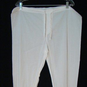 White drawstring pants, size M, very lightweight